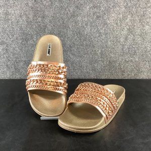 CAPE ROBBIN MOIRA - 25 WOMEN'S SLIDE ROSE GOLD SANDALS